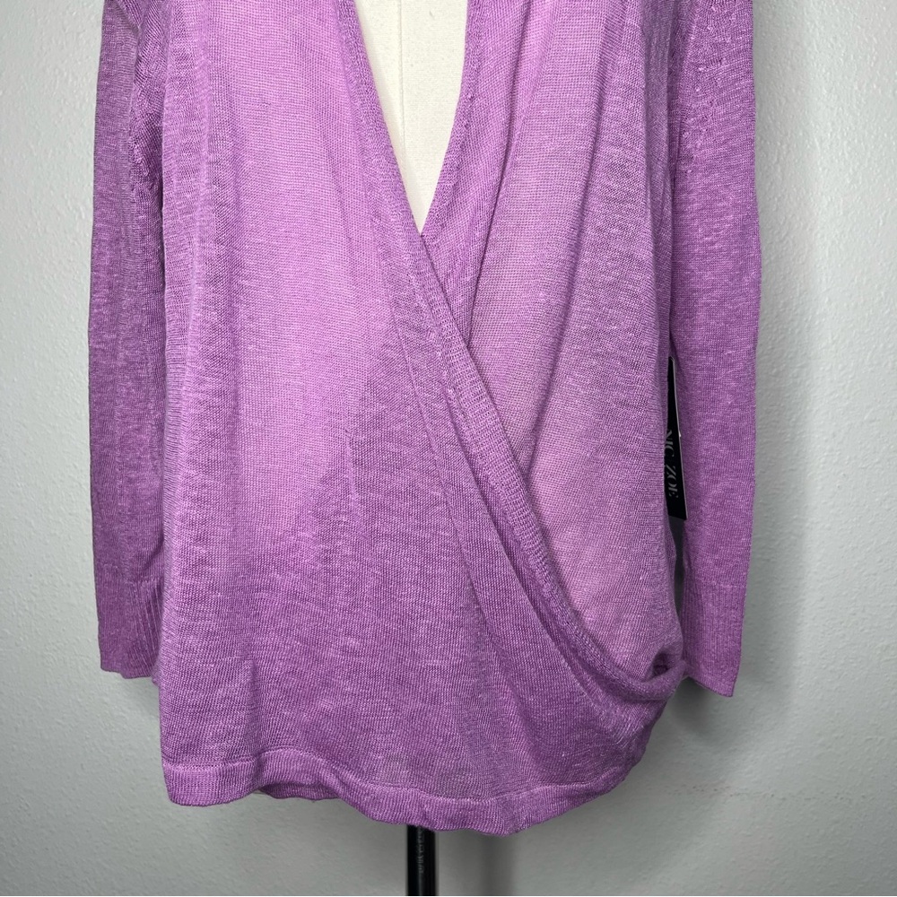 NEW Nic + Zoe Purple All Year 4 Way Lightweight Linen Blend Cardigan Topper - Picture 10 of 13